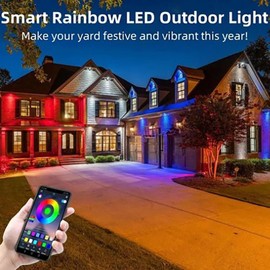 Smart Rainbow LED Permanent Outdoor Light, Smart Permanent Outdoor Holiday Lights, RGB Eaves Lights with App Control Remote, DIY Scene Modes(49.21 (15m))