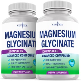 Magnesium Glycinate 500mg | 90mg Elemental Magnesium Supplement- High Absorption, Non Buffered, Non-GMO & No Gluten - Muscle & Bone Health - 240 Vegan Capsules