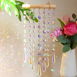 ZONJIE Suncatcher Crystal - Rainbow Prisms Wind Chimes Outdoor Hanging Crystals Hanging Window Light Catcher Crystal Suncatcher for Garden