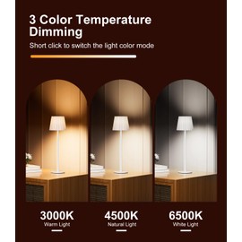 NYBFPCT Desk Lamp, LED Cordless Table Lamp for Bedroom Dimmable 1500mAh Rechargeable Battery Powered Bedside Lamps Night Light for Bedroom/Living Room/Restaurant/Outdoor Parties Touch Control