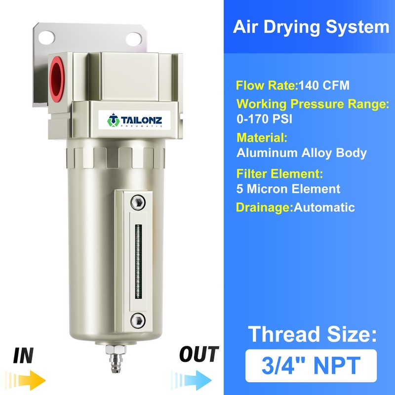 TAILONZ PNEUMATIC 3/4" NPT Industrial Grade Heavy Duty Particulate Air