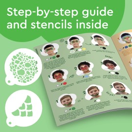 Snazaroo 1172182 "Dragon" Make-Up Set, Skin-Friendly Water-based Face Make-Up, 7 Make-Up Colours, 1 Make-Up Brush, 1 Sponge, 2 Templates and Step-by-Step Instructions (English language not guaranteed)