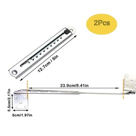 Lifting Rod Hinge 2PCS Desk 10 Gear Adjustable Angle Hinge Multi-Stage Hinge for Lifting Rod Lift up Desk Mechanism Table Lift Top Hardware for Desk Lids Drafting Tables (Silver, 10 Gear Double-Ended)