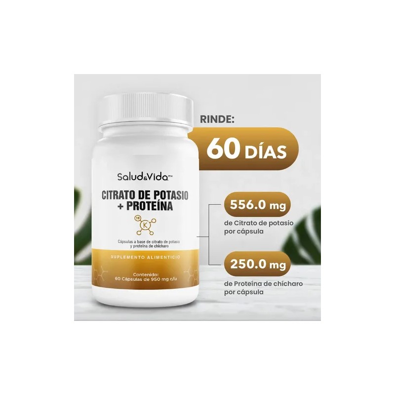 Citrato De Potasio 60 Cápsulas Saludvida Suplementos N/a