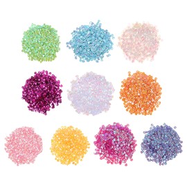 sourcing map Loose Sequins 6MM Iridescent Sequins 6000Pcs Cup Sequins Embroidery Sequins for Jewelry Making Crafts Sewing,10 Colors