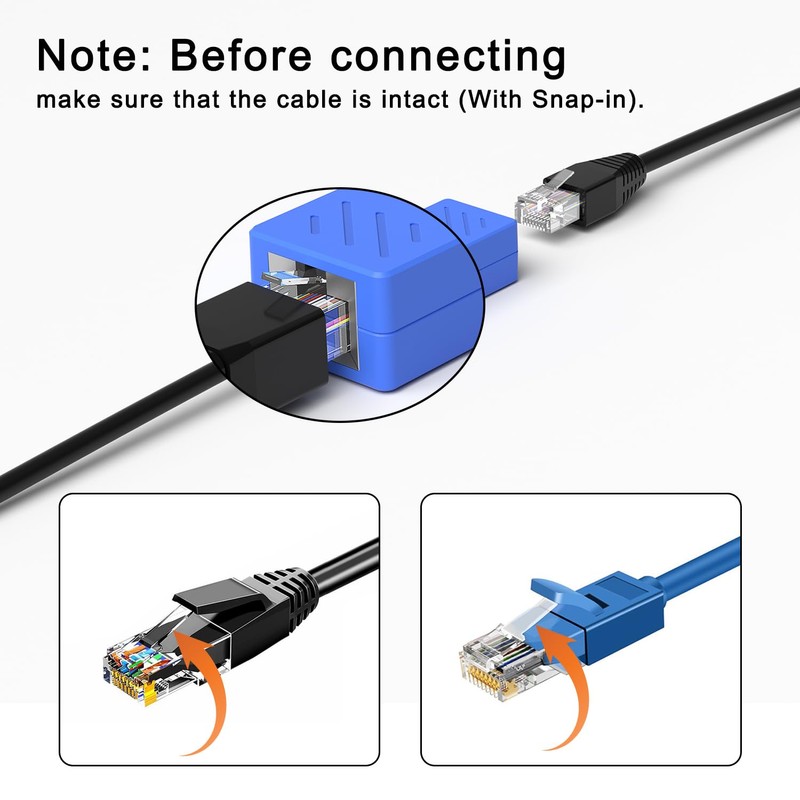 ZUZONG RJ45 Coupler Ethernet Extension Connector, Cat7 Cat6 Cat5e Ethernet