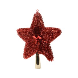 Kaemingk Tree Top Star Christmas Red Lametta