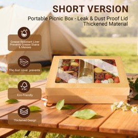 Large Cardboard Pastry Boxes with Lids Bulk Pack, Travel Charcuterie Board 40 PK, Disposable Catering Platterbox for 5-8 People, Sturdy Takeout Containers for Picnic Box To-Go 15"x10"x3.5"