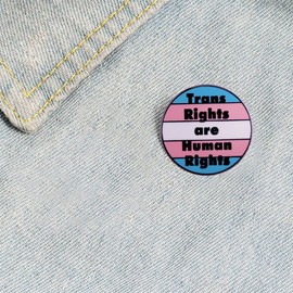 Support Trans Rights Enamel Pins - Protects Trans Kids and Trans Rights are Human Rights - Blue Pink Enamel Brooch Pin Badge for Support Trans Rights-rights