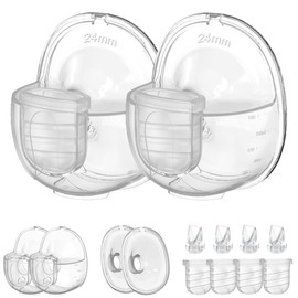 Two Full Sets Breast Pump Parts with 24mm Flange Compatible with Lansinoh Discreet Duo/NCVI/Nuliie/NICEGREEN Life/Zooawa S32 Breast Pump Replacement Parts,S32 Pump Parts,Extra Duckbill Valve&Diaphragm