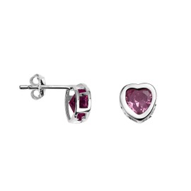 SOFIA MILANI - Women's Earrings 925 Silver - with Zirconia Stone - Heart Stud Earrings - 20369_20364, Sterling Silver, Cubic Zirconia