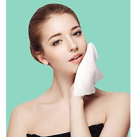 Toallita suave y seca, 100% algodón, toalla facial desechable, sin pelusas, uso húmedo en seco para piel sensible, limpieza facial, eliminación de maq