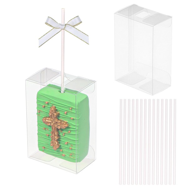 TEMLQPACK 100 Pack 3.5"x 2.4"x 1.38" Clear Treat Boxes with