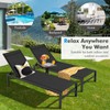 COSTWAY Lounge Chair Outdoor, Aluminum Frame Chaise Lounge with 6-Position