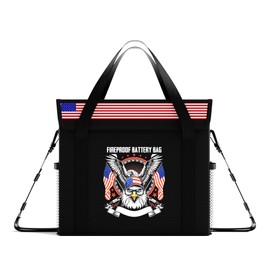 Ebike battery bag, LiFePO4 Lithium Battery Fireproof Bag, Large Capacity Explosion-proof Lipo Battery Case for Charging & Storage, Waterproof Safe Box Compatible with Super73(16x4.7x5 Inches)