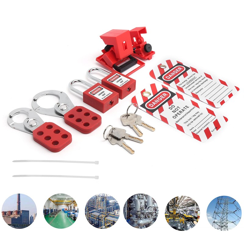 Lockout Tagout Kit, Practical Multifunctional Electrical Lockout Locks for Lock