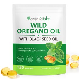 ISUNRISE Cápsulas Blandas De Aceite De Orégano, 2 En 1, 6000 Mg De Aceite De Orégano Con Aceite De Semilla Negra, 200 Mg, Extracto De Aceite De Orégan