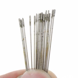 20Pcs 1 mm Diamond Lapidary Drill Bits Solid Hole Saws Jewelry Gemstone Tools