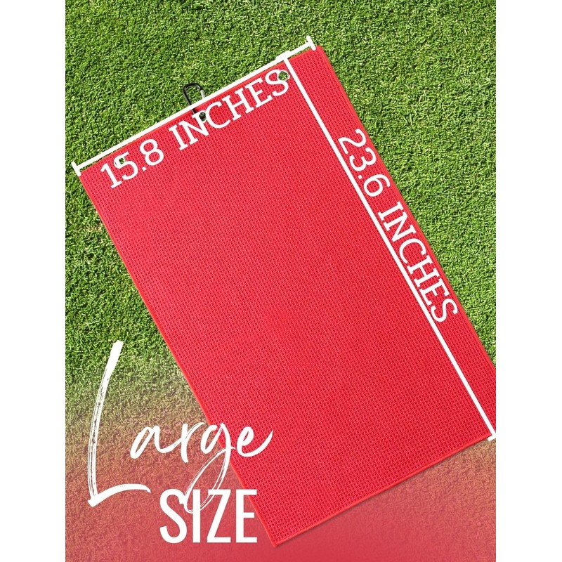 CybGene Monogrammed Microfiber Golf Towel, 16'x 24', Red - Initial