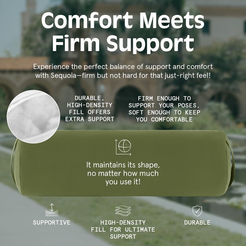 Retrospec Sequoia Yoga Bolster & Meditation Cushion - Supportive Yoga