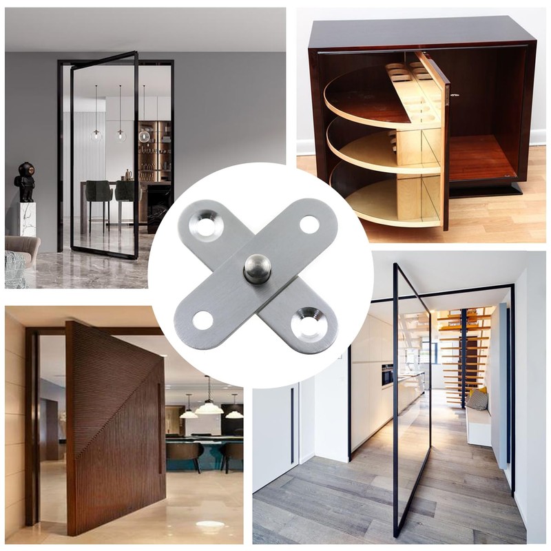 LUORNG 4PCS 360 Degree Swivel Invisible Door Hinge Stainless Steel