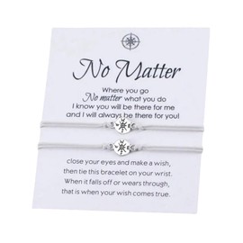 No Matter Compass Wish Bracelets Set for 2 (Grey) Miss Fit Boutique