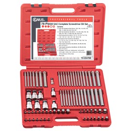 Genius Tools 78 Piece SAE Extra Complete Screwdriver Bit Set TX-23478S