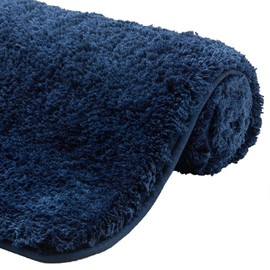 GORILLA GRIP Premium Luxury Bath Rug, 30x20, Absorbent, Soft, Thick Shag, Plush Bathroom Mat Rugs, Machine Washable, Microfiber Quick Dry, Mats for Shower, Bathtub and Floor Accessories, Navy Blue