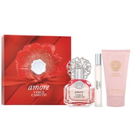 Vince Camuto Amore 3 PC Gift Set for Women, Floriental Fruity Scent, Stocking Stuffer, Christmas Gift for Her, Eau de Parfum 3.4 Fl Oz + 0.34 Fl Oz Travel Spray + 5 Fl Oz Body Cream