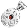 Red Garnet Wire Frame Filigree 925 Sterling Silver Pendant, 1