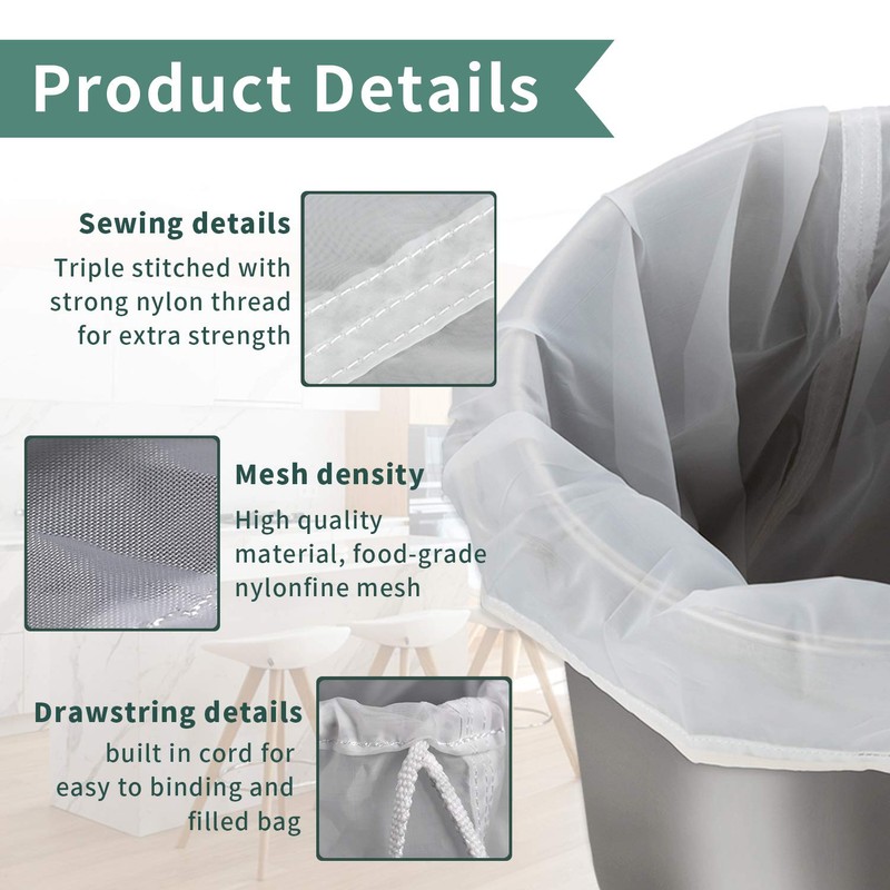 Kitchen Food Straining Bag Jelly Strainer Nylon 120Micron Home Wine