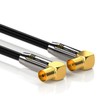 deleyCON TV Cable Plug 90°/Jack 90° Gold-Plated, Black