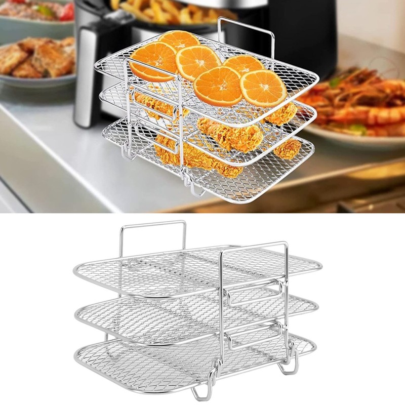 Fryer Rack 3 Layer Design Grill Rack Stainless Steel Dehydrator