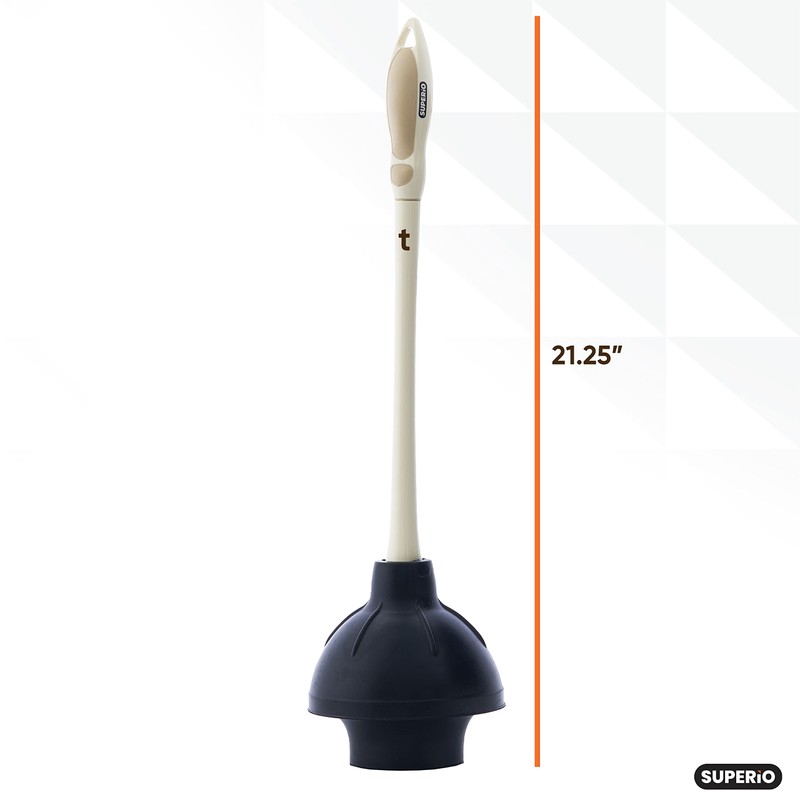 Superio Beige Toilet Plunger with Matching Caddy