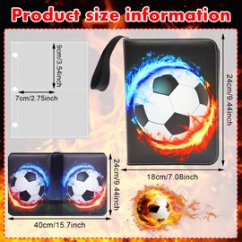 DOWNDRIFT Trading Cards Album Football 50 Pages Football Collector Album Cards Football Cards Collector Album Football Cards Holder Collector Folder Capacity for 400 Cards B