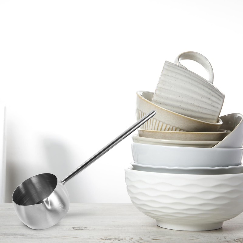 Luxshiny Stainless Steel Soup Ladle With Pour Spout Long Handle