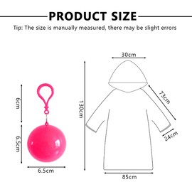 YUTOU Disposable Raincoats Rain Ponchos Ball 4 Pack Disposable Rain Ponchos Lightweight Rain Ponchos with Hood Emergency Raincoats Poncho Rainwear for Hiking Camping Outdoor Travel (4 Colors)