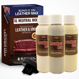 Blend It On XL Leather/Vinyl Repair Kit Now with 6 Ounces for Furniture, Jacket, Sofa, Car Seat, Boots, Easy Instructions to Match Colors, Restore Any Material No Mixing Chart Needed (Neutral Mix)