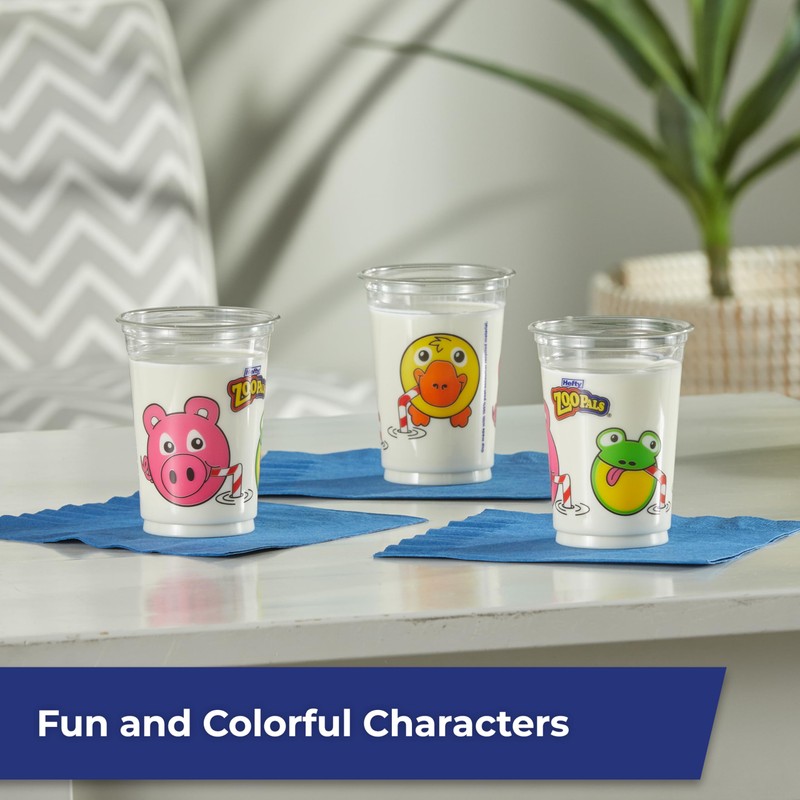 Hefty Zoo Pals Kids Cups, Animal Printed Kids Plastic Cups