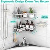 YASONIC Corner Shower Caddy, 3-Pack Adhesive Bathroom Caddy with Soap