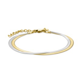 Rosefield Women's Snake Duotone Bracelet, Gold/Silver, 16.5-19.5cm