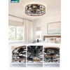 LEDIARY Caged Ceiling Fans with Lights, Farmhouse Flush Mount Ceiling