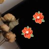 JIMARIN Unique Boho 14K Gold Enamel 3D Flower Leaf Stud