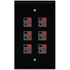 RiteAV 6 Port Speaker Jack Single Gang Wall Plate for