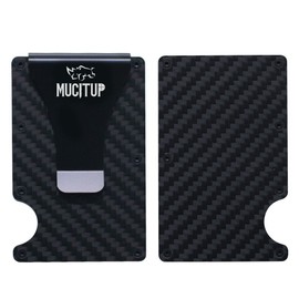 MUCITUP RFID Carbon Fiber Wallet MAGSAFE Slim Minimalist - Holds Cards & Cash