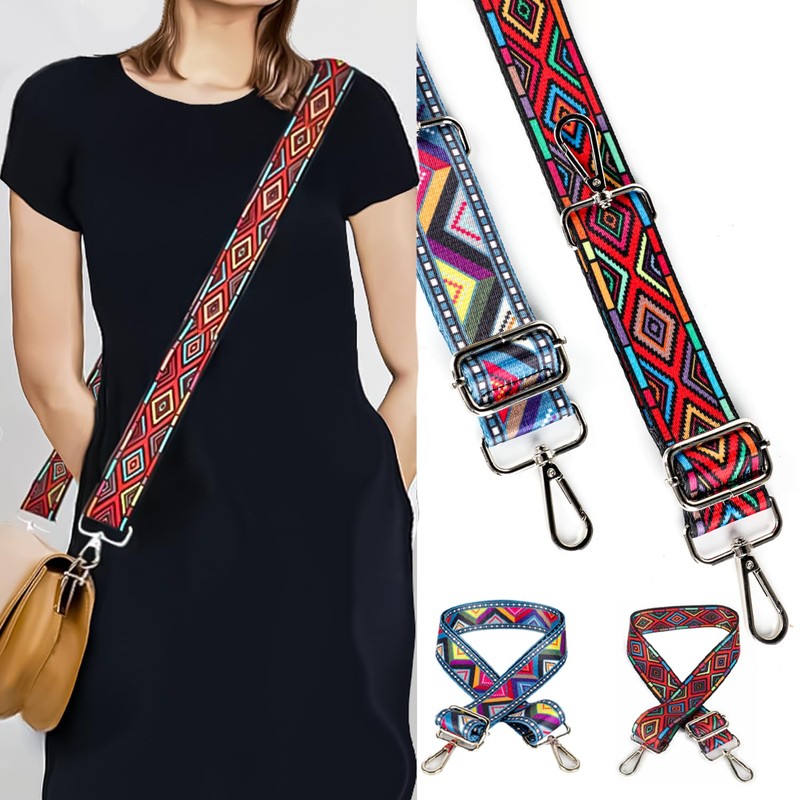 ktxaby Pack of 2 Interchangeable Straps for Bags, Colourful Bag