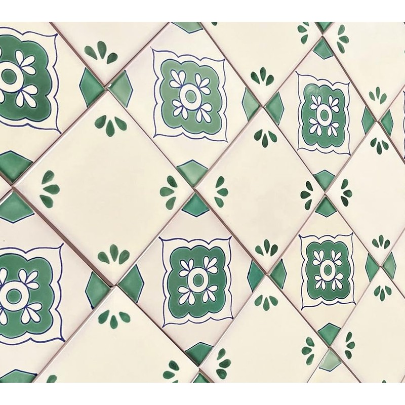 Box of 9-4¼ x 4¼ Green Toledo 2 - Talavera