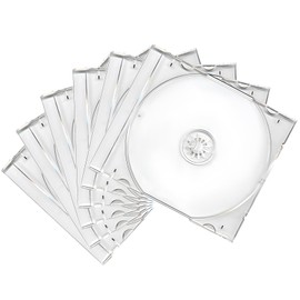 6 PCS Standard Single Clear CD Jewel Case, 10 mm CD Storage Case Disc Collection Organizer with Assembled Tray, Single Disc Protective Covers Plastic Replacement Box (Transparent)