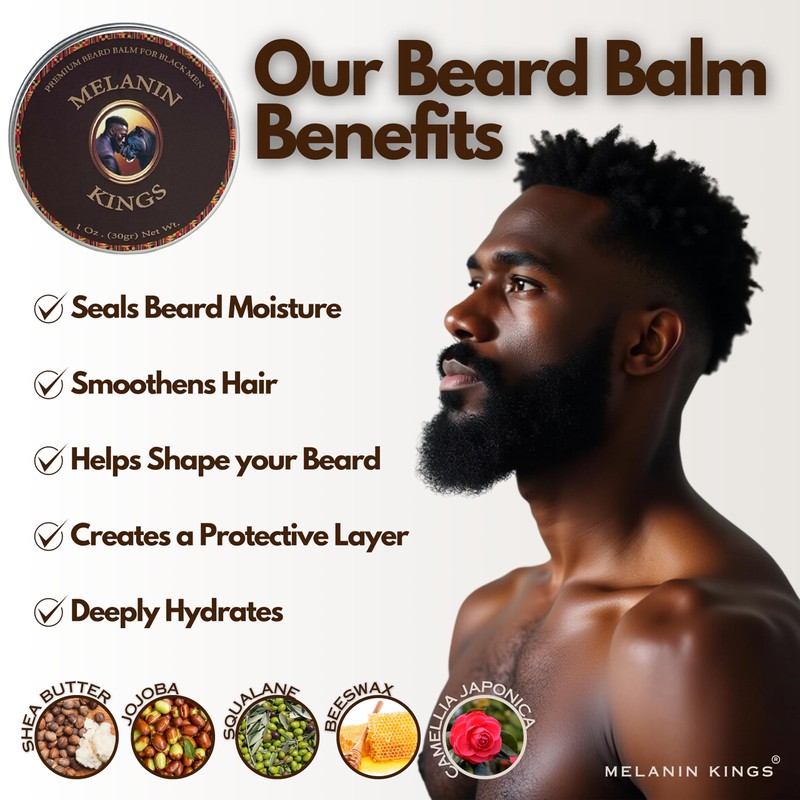 Melanin Kings Beard Grooming Kit for Men - Formulas With