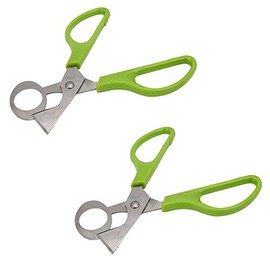 Senzeal 2PCS Quail Egg Shell Cutters Scissors Small Quail Egg Cracker Opener Cigar Cutter Stainless Steel Blade Tool Green